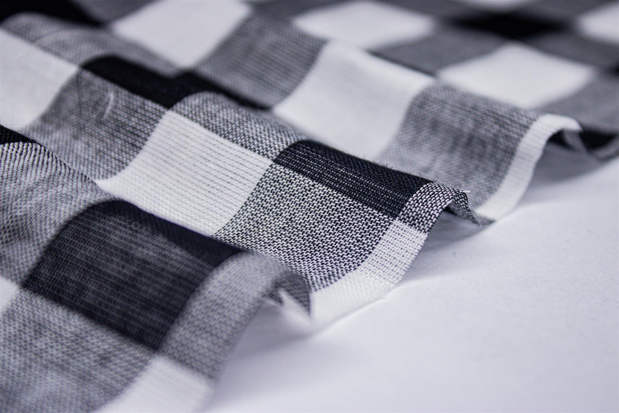 Black & White Voile Tom Tom Check