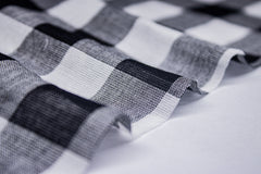 Black & White Voile Tom Tom Check Cotton Fabric