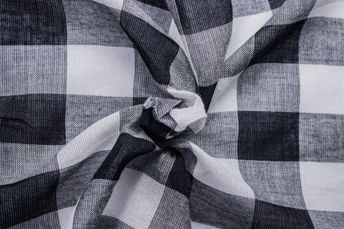 Black & White Voile Tom Tom Check