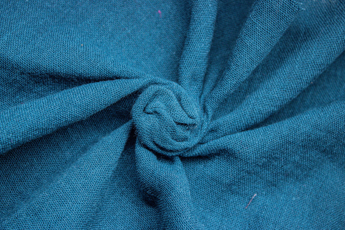 Teal Blue Plain Double Cloth Fabric