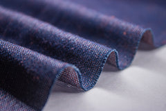 Indigo with Maroon Fil-A-Fil Plain Denim Fabric