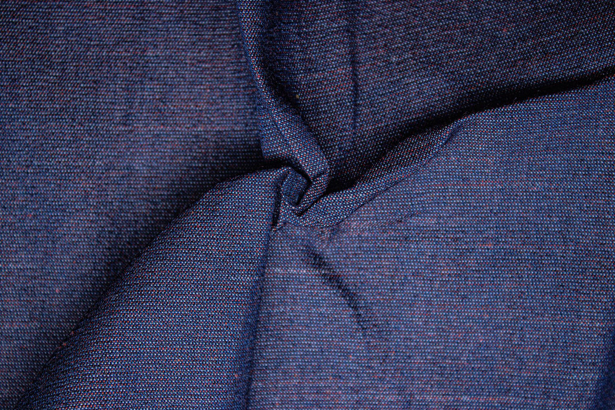 Indigo With Maroon Fil-A-Fil Denim Plain
