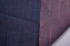 Indigo with Maroon Fil-A-Fil Plain Denim Fabric