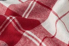 Red & White Twill Check Flannel Fabric