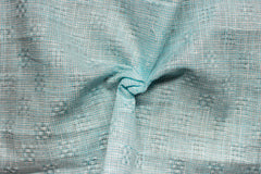 Turq Blue Dobby Micro Check Cotton Linen Fabric