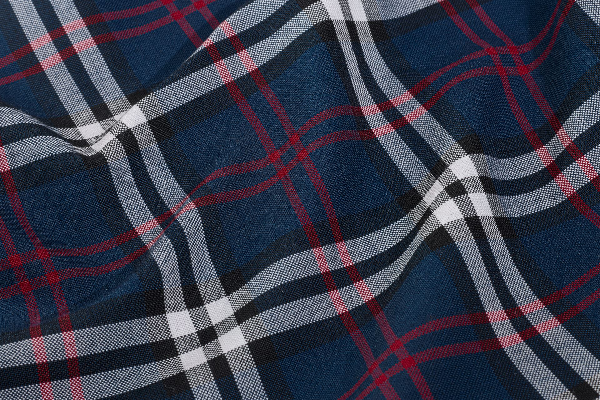 Navy Burberry Check Suiting