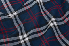 Navy Burberry Check Suiting Fabric