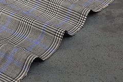Black & White Scottish Check Suiting Fabric