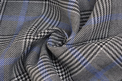 Black & White Scottish Check Suiting Fabric