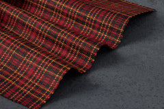 Red & Black Scottish Check Suiting Fabric