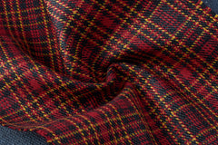 Red & Black Scottish Check Suiting Fabric