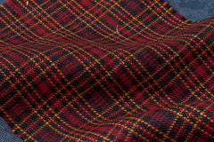 Red & Black Scottish Check Suiting Fabric