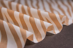 Beige & White Poly Viscose Tiger Print