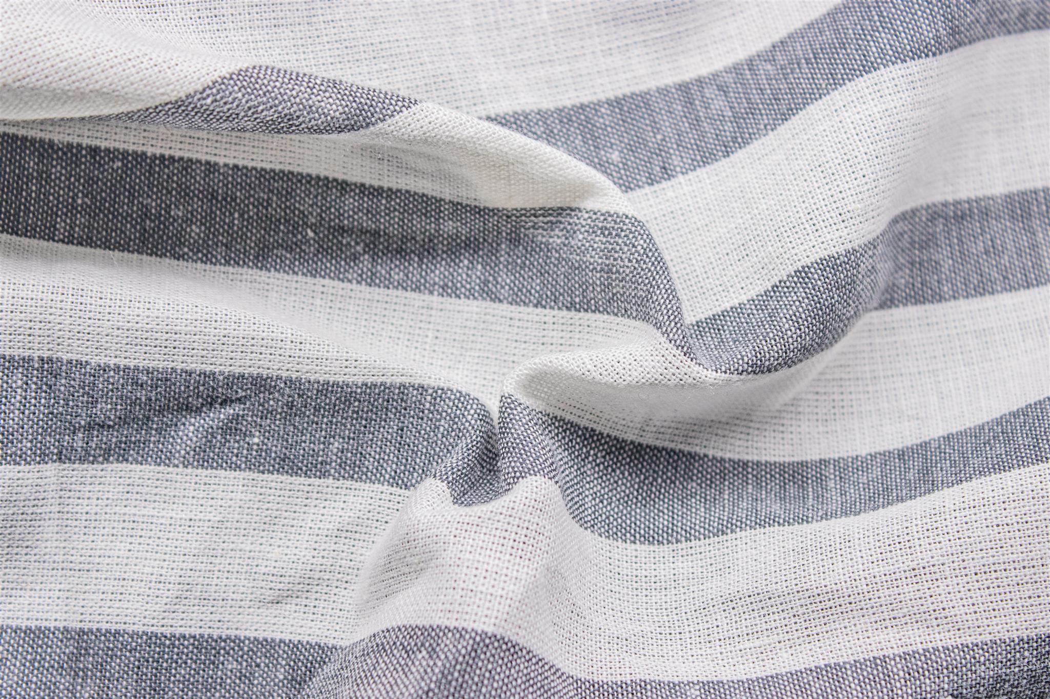 Off White & Black Cambric Candy Stripe