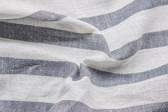 Off White & Black Cambric Candy Stripe Cotton Fabric