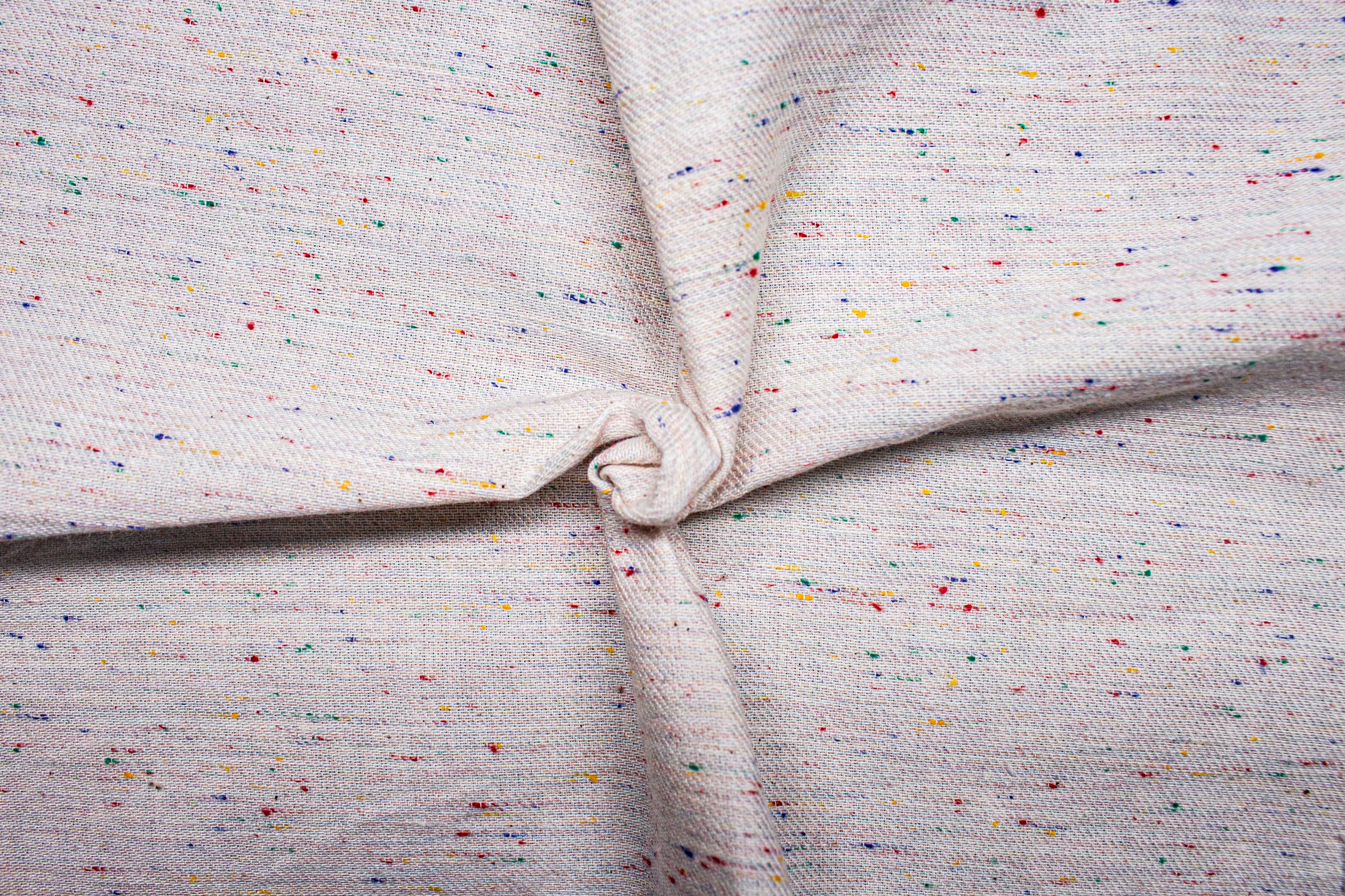 Multicolour Neps Natural Cotton Jute Linen Fabric