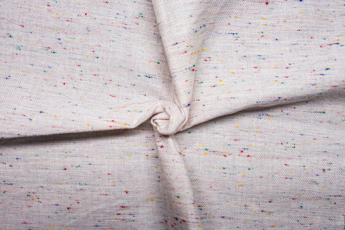 Multicolour Neps Natural Cotton Jute Linen Fabric