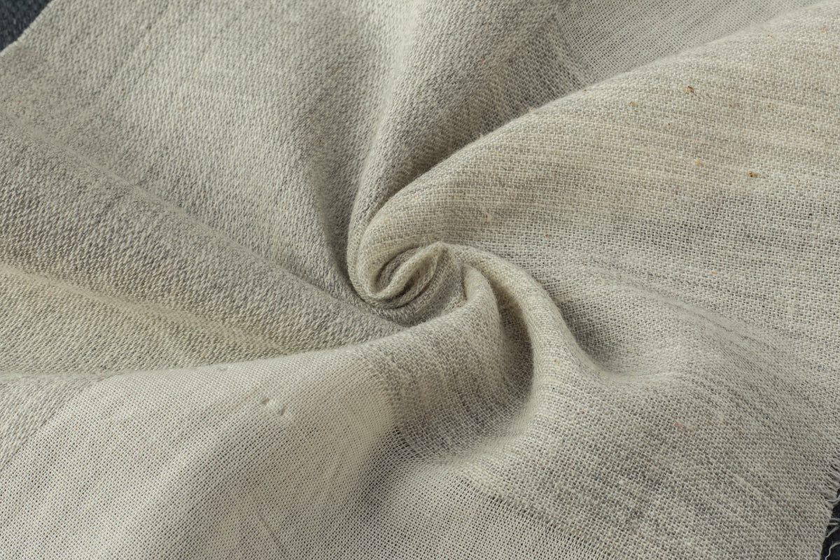 Natural Melange Self Check Cotton Fabric