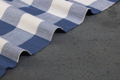 Royal Blue & White Millmade Tom Tom Check Cotton Fabric