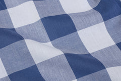 Royal Blue & White Millmade Tom Tom Check Cotton Fabric