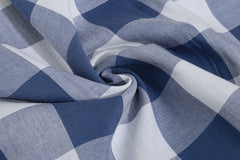 Royal Blue & White Millmade Tom Tom Check Cotton Fabric