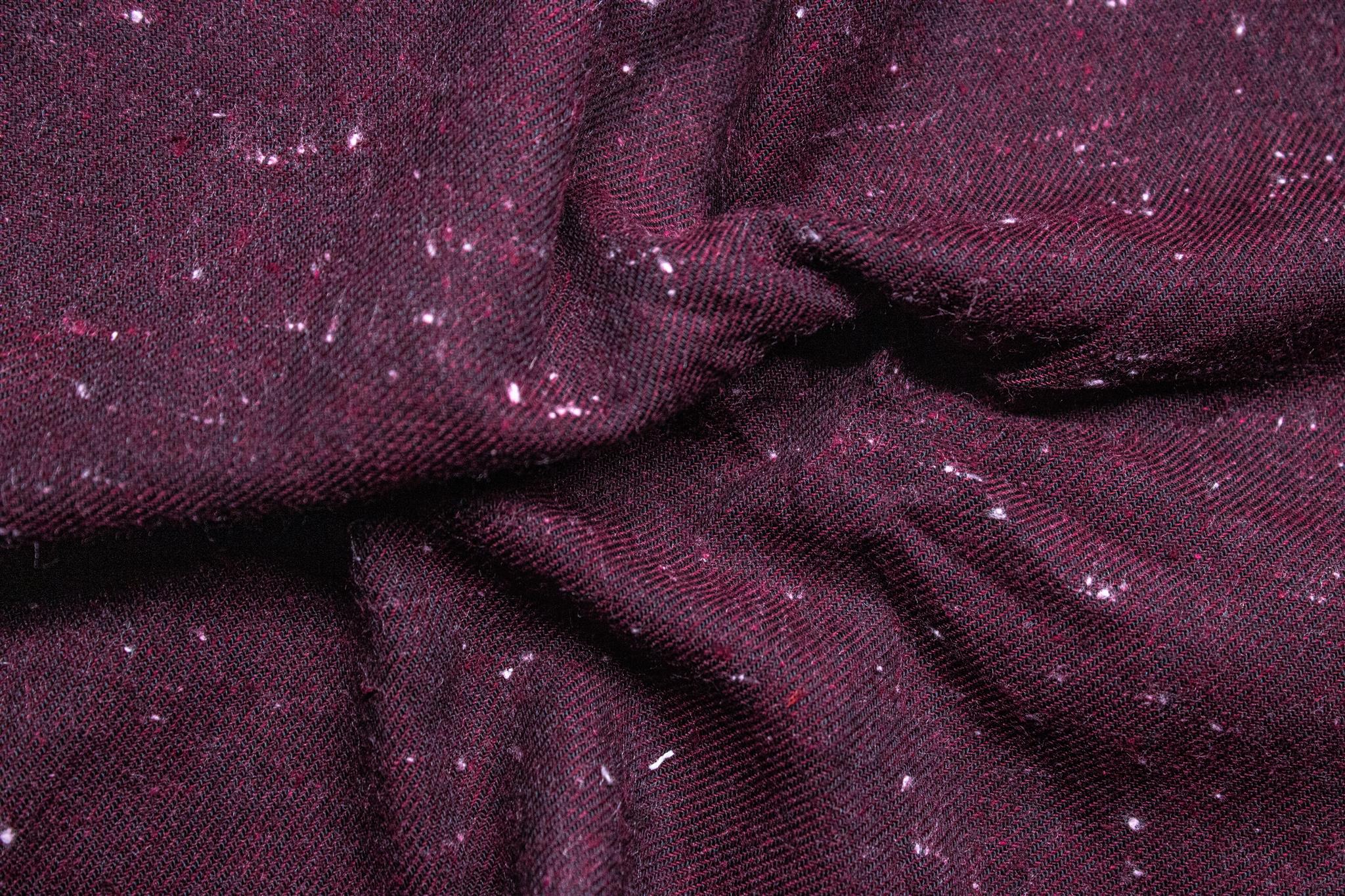 Maroon Yarn Dyed Brushed Twill Neps