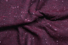 Maroon Yarn Dyed Brushed Twill Neps Cotton Fabric
