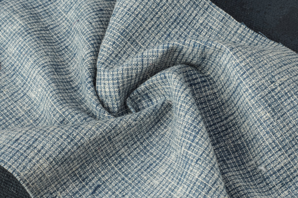Lycra Dobby Check Cotton Denim Fabric