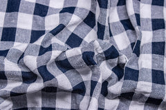 Navy & White Recycled Yarn SeerSucker Gingham Check