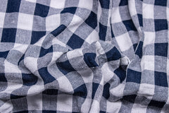 Navy & White Recycled Yarn Seersucker Gingham Check Polyester Fabric