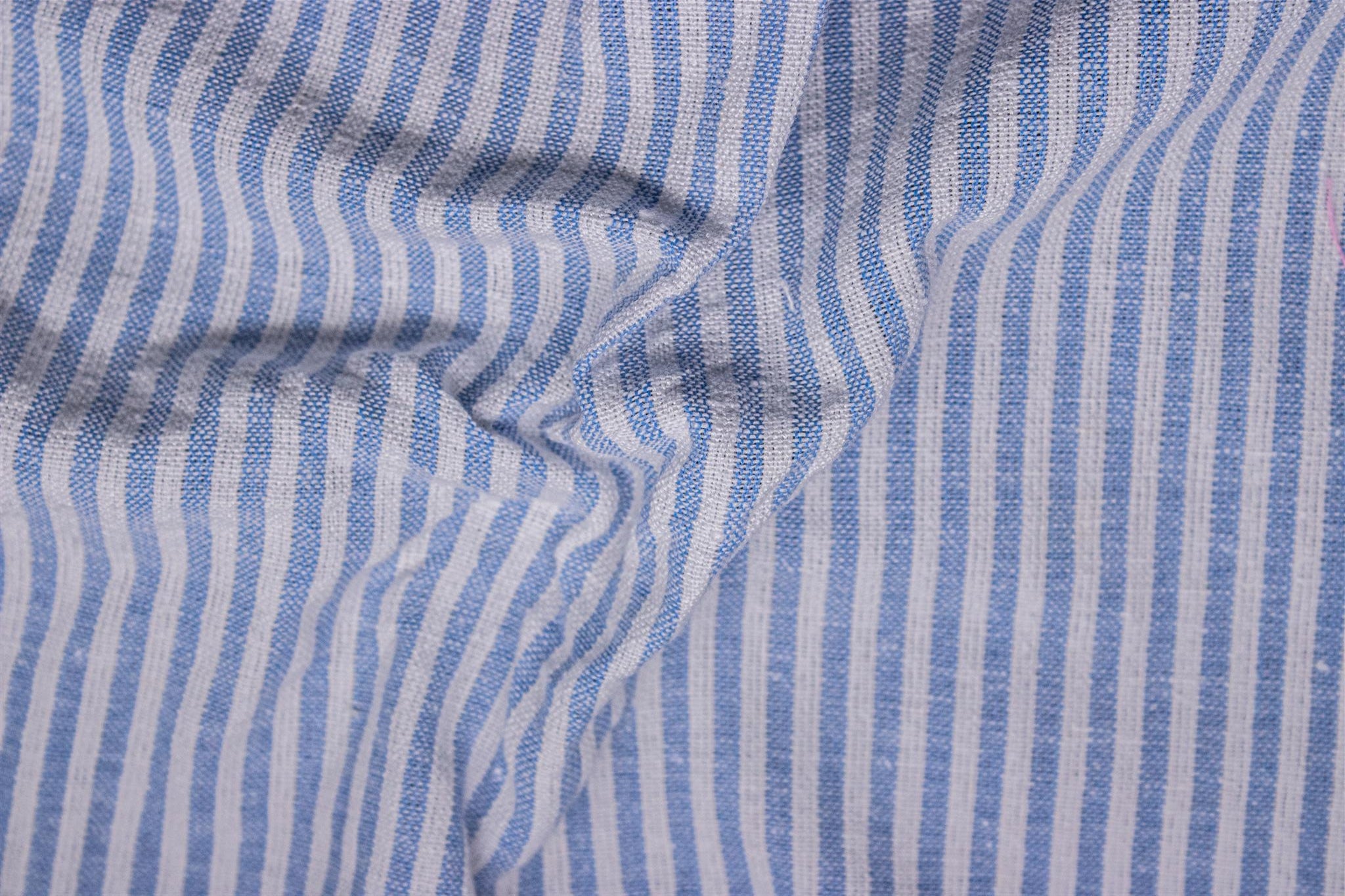Blue & White recyle cotton pin stripes