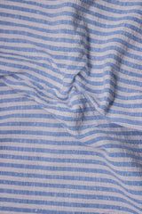 Blue & White Recycled Pin Stripe Cotton Fabric