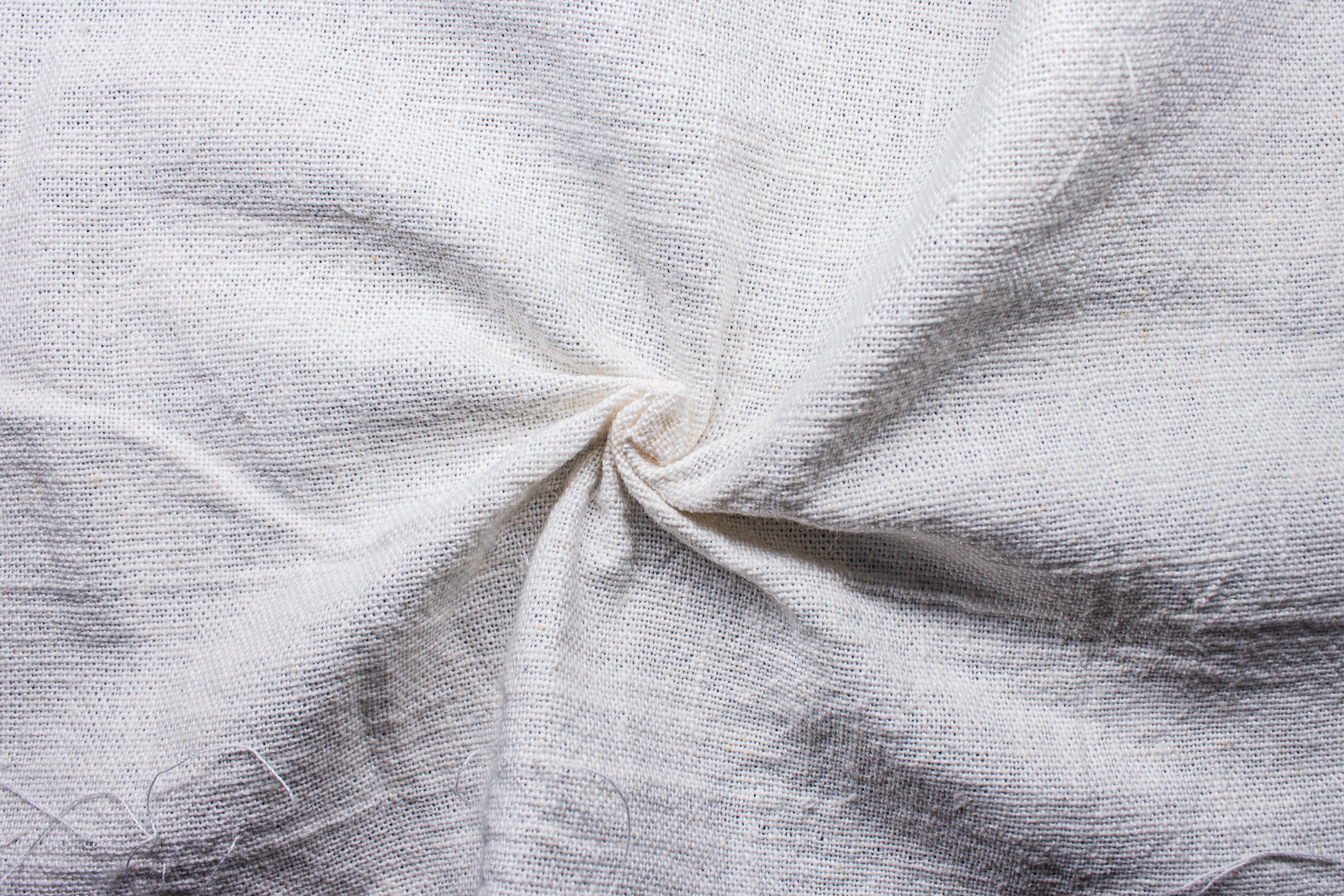 White Cotton Plain Lee Canvas Fabric
