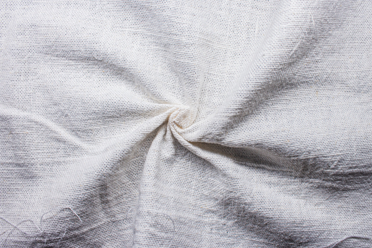 White Cotton Plain Lee Canvas Fabric