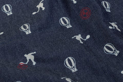 Cotton Silky Denim Discharge Sports Print