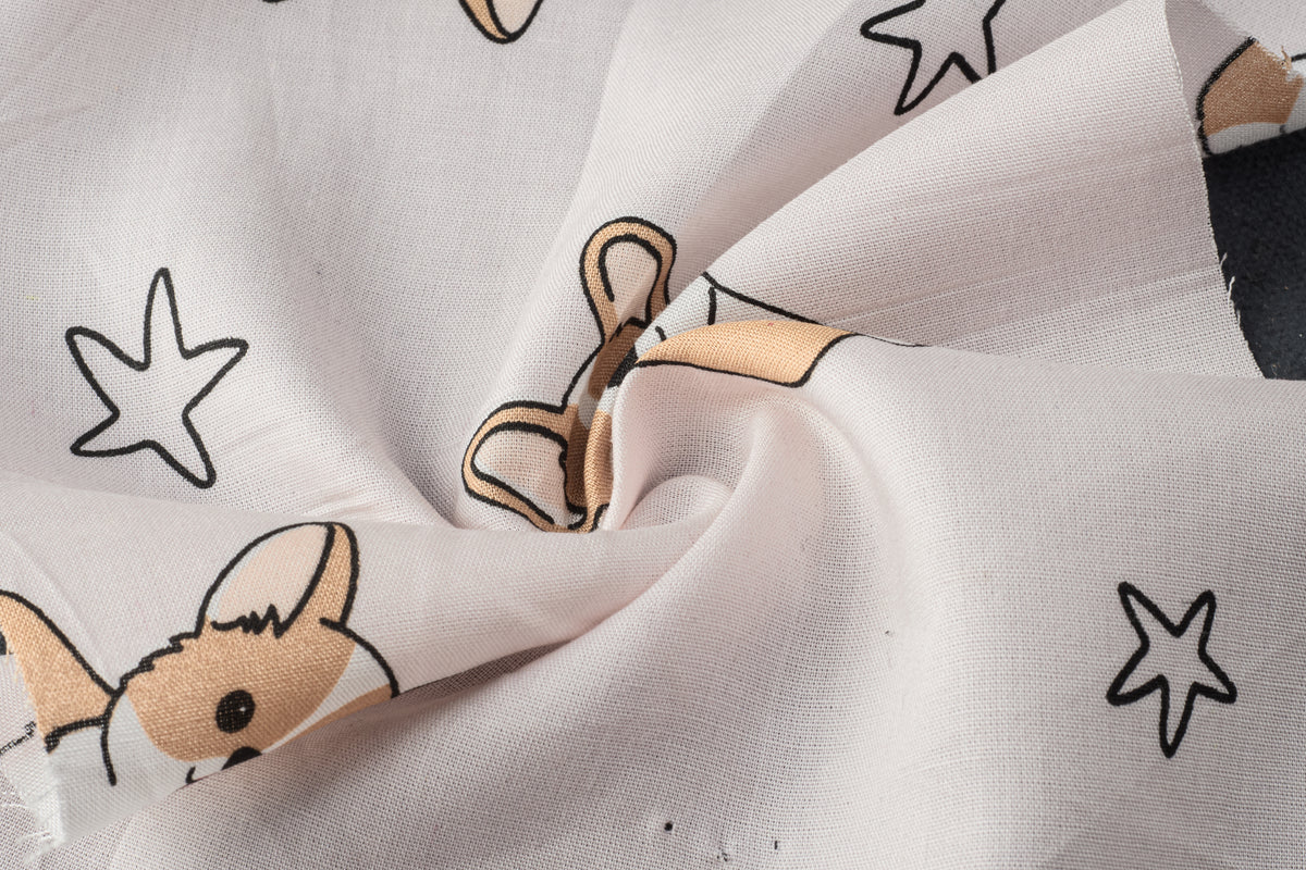 Viscose Rayon Puppy Print
