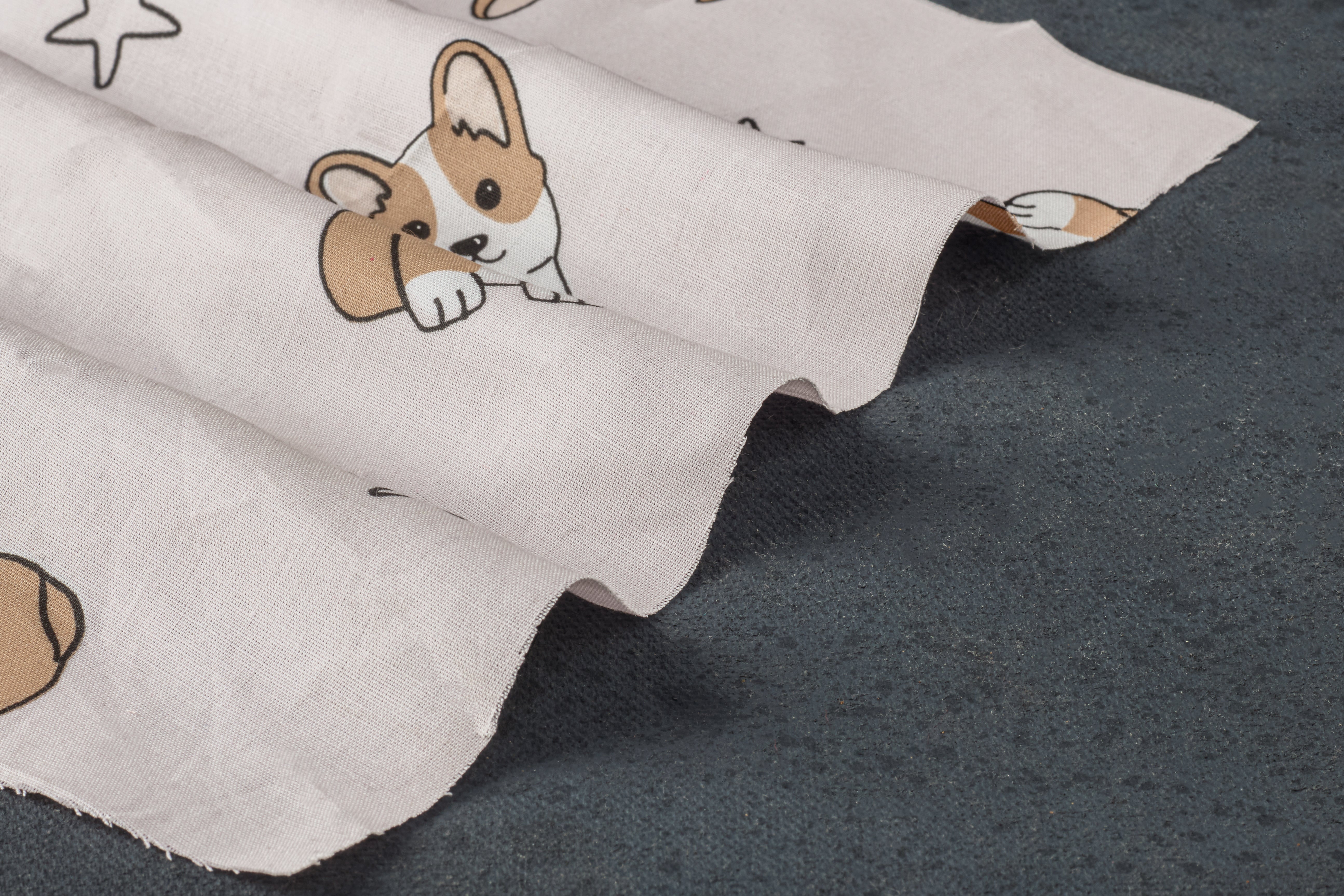 Viscose Rayon Puppy Print