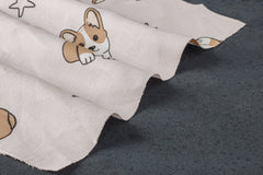 Puppy Print Viscose Rayon Fabric