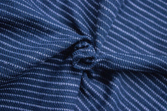 Navy White Cotton Horizontal Pin Stripe