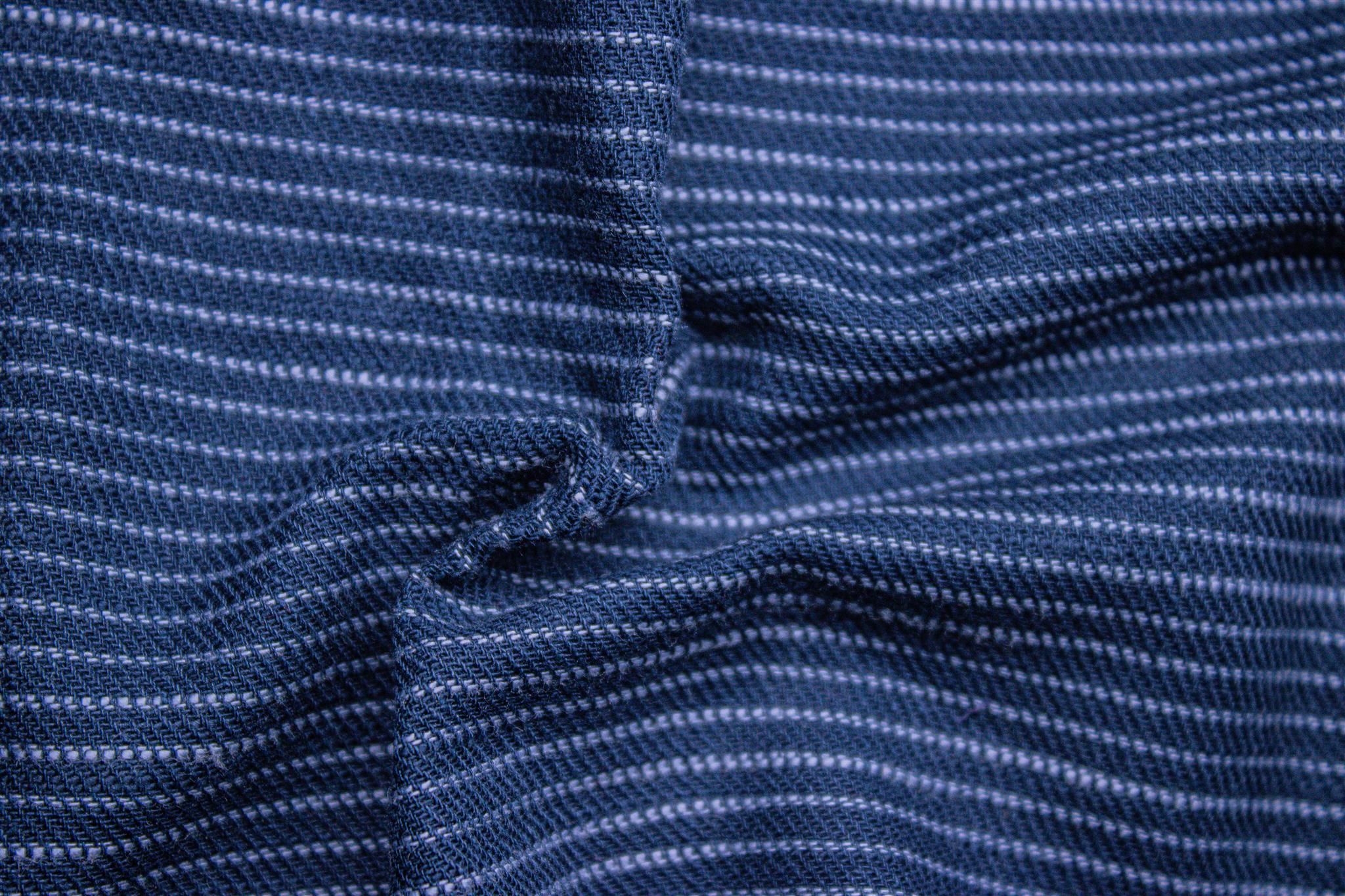 Navy White Cotton Horizontal Pin Stripe