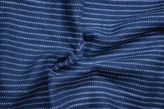 Navy & White Horizontal Pin Stripe Cotton Fabric