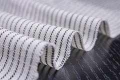 White Black Cotton Horizontal Pin Stripe