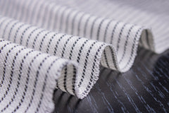 White & Black Horizontal Pin Stripe Cotton Fabric