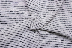 White Black Cotton Horizontal Pin Stripe