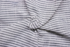 White & Black Horizontal Pin Stripe Cotton Fabric