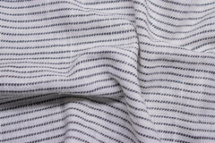 White Black Cotton Horizontal Pin Stripe