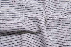 White & Black Horizontal Pin Stripe Cotton Fabric