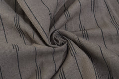 Brown Handloom Ikat Stripe Cotton Fabric