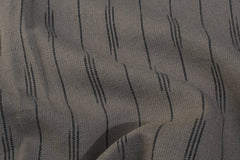 Brown Handloom Ikat Stripe Cotton Fabric