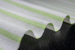White & L.Green Cotton Recycled Oxford Stripe